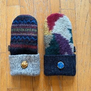 Baabaazuzu, Sweater Mittens w/o Buttons, Multi-Tan/Gray, OS
